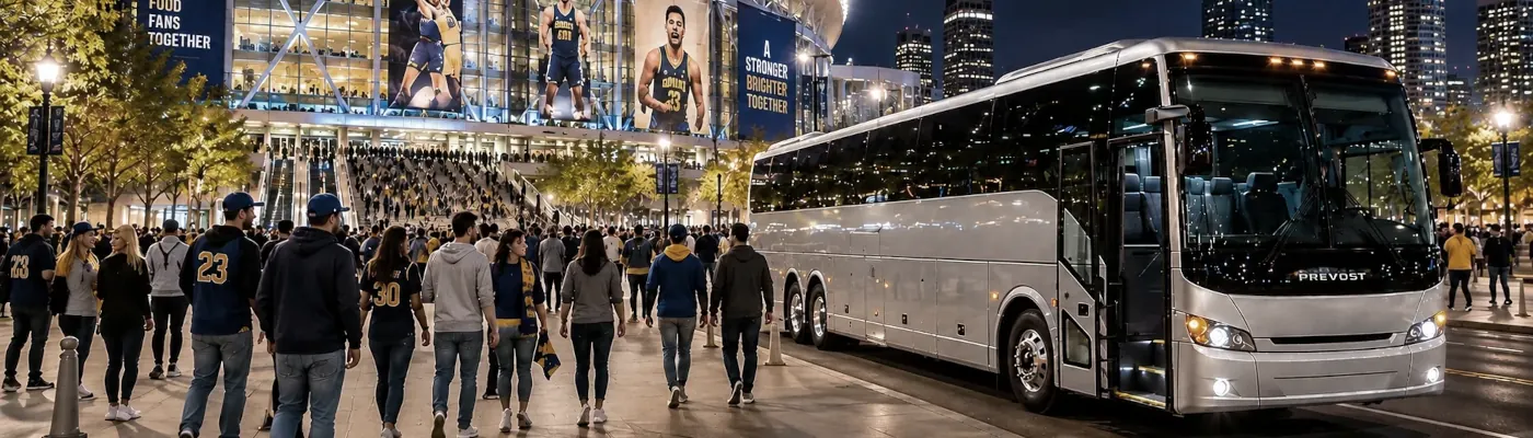 Charter bus transportation for concerts and festivals